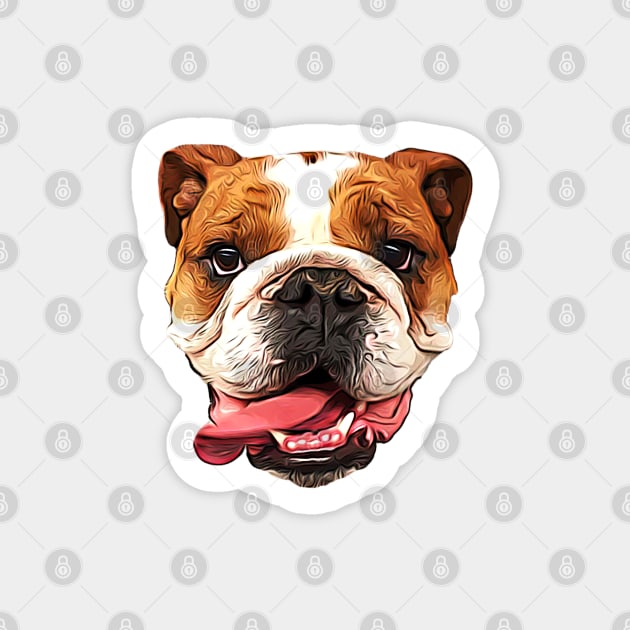 Bulldog Cartoon Art Puppy Dog Head Sticker by ElegantCat